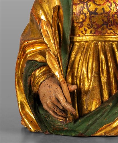 "Saint Catherine" Polychrome wood 